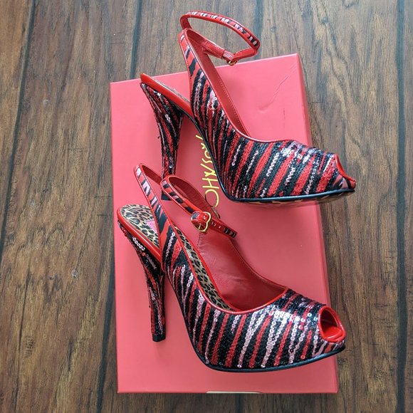 Betsey Johnson Avril Sequin Animal Platforms NIB - Picture 4 of 9